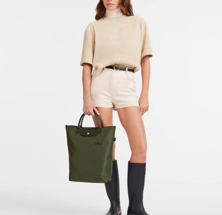 商品Longchamp|珑骧Logo压花 再生聚酰胺拼帆布 托特包Tote包购物袋手提包 中号 女款 多色（香港仓发货）,价格¥857,第7张图片详细描述