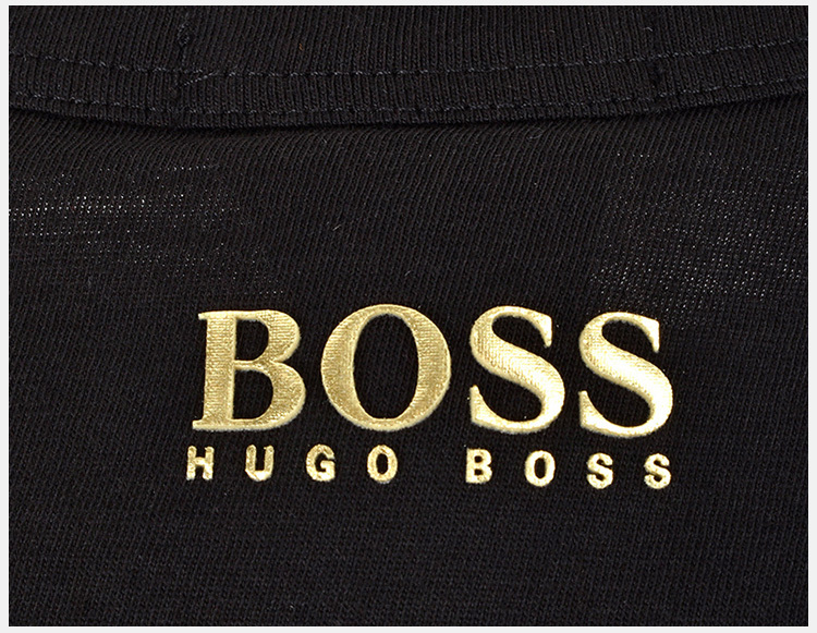 商品Hugo Boss|Hugo Boss 雨果博斯 19春夏 男士黑色纯棉短袖半袖圆领T恤 TEEGOLD-6415-001,价格¥552,第14张图片详细描述