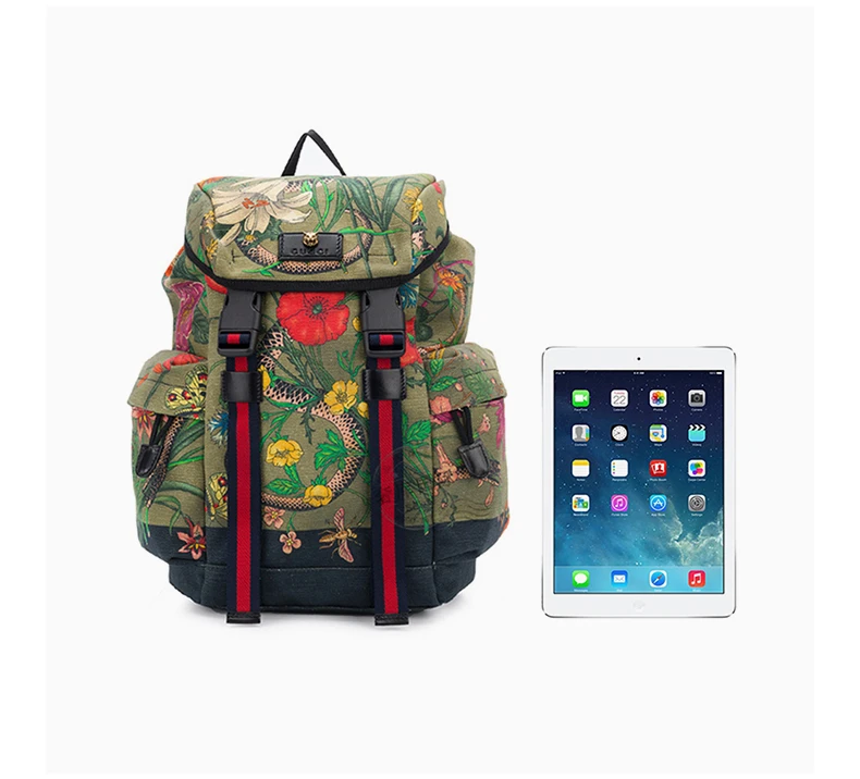 商品[国内直发] Gucci|GUCCI 军绿色男士双肩包 478327-9LNAX-3774,价格¥11727,第8张图片详细描述