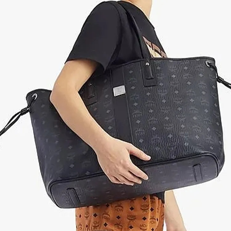 商品[国内直发] MCM|MCM Liz Visetos 老花满印 帆布 子母包托特包Tote包购物袋单肩包手提包 女款 干邑色/黑色,价格¥2950,第15张图片详细描述