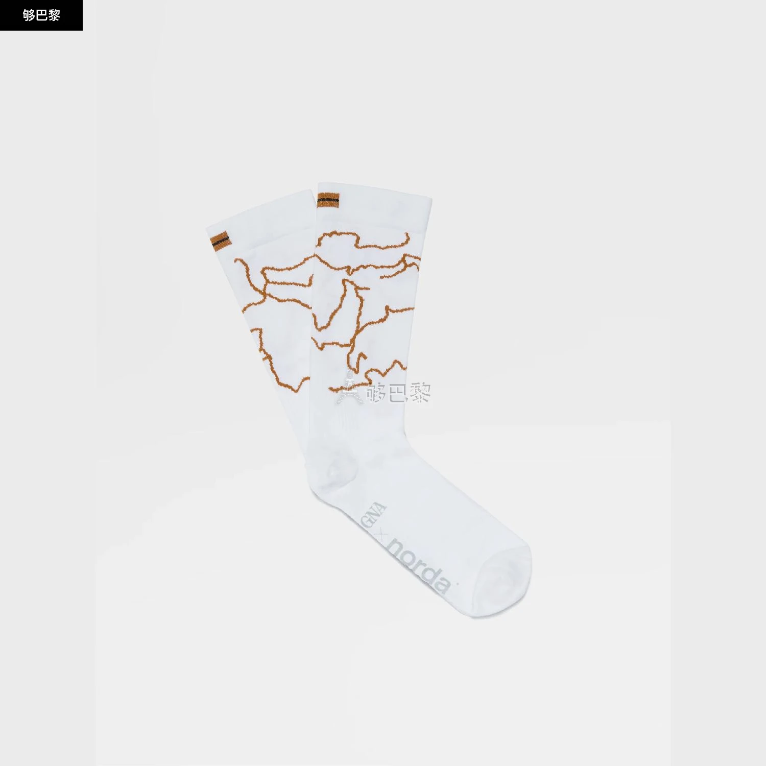 商品Zegna|【预售】 杰尼亚 25春夏 男士 袜子 ZEGNA x norda™ White Technical Fabric Mid Calf Socks N5V40-605-118 ,价格¥1211,第3张图片详细描述