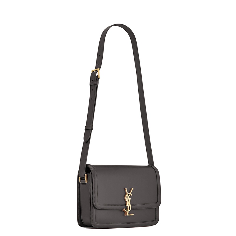 商品Yves Saint Laurent|SAINT LAURENT PARIS/圣罗兰 YSL 经典SOLFERINO系列 女士中号灰白色牛皮革翻盖斜挎单肩包,价格¥21110,第5张图片详细描述