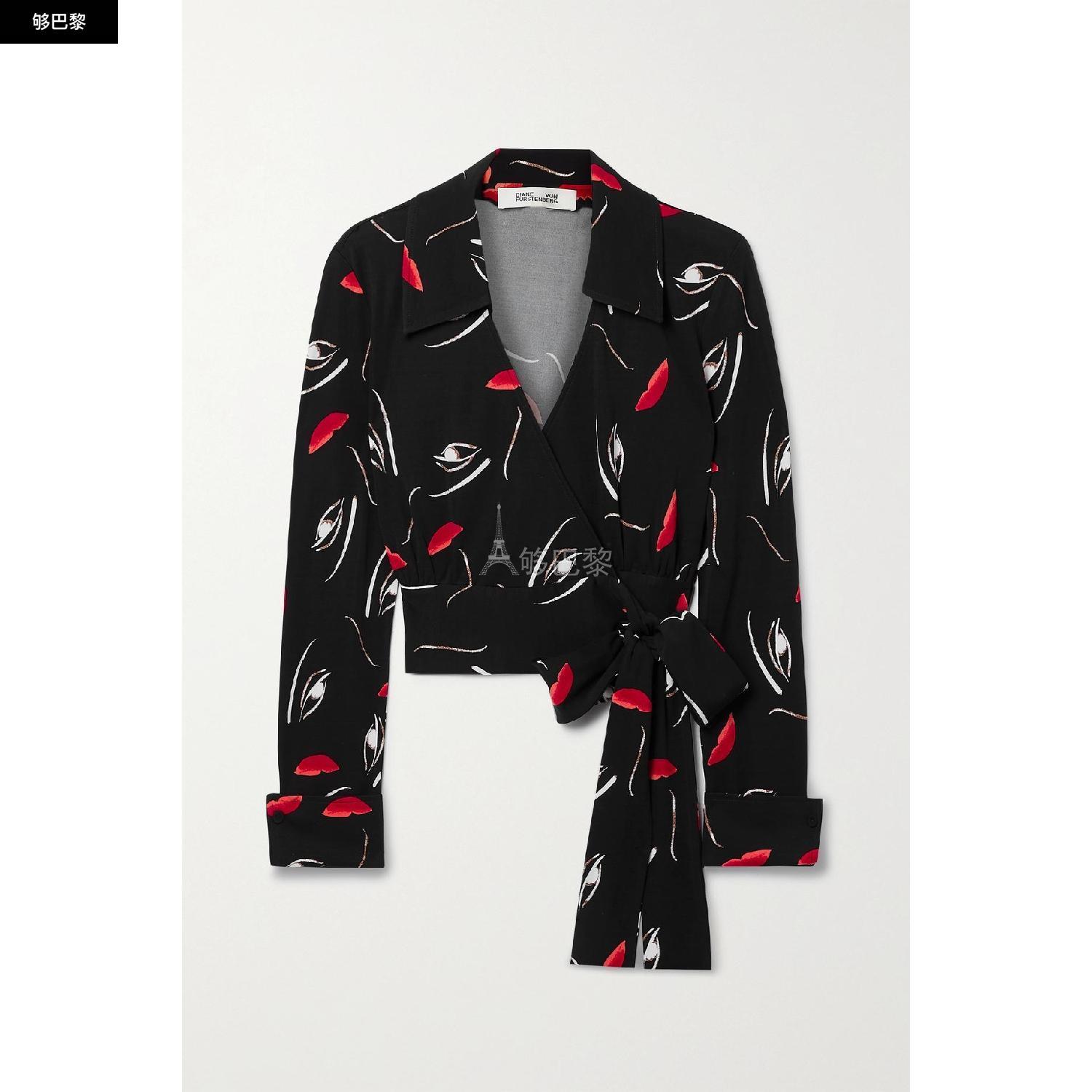 商品Diane von Furstenberg|【特惠5.0折】包邮包税【预售7天发货】 DIANE VON FURSTENBERG 23秋冬 女士 长袖衬衫 Bobbie 印花弹力平纹布围裹式上衣 1647597289317282 DVFBL4Q015FFACE ,价格¥1897,第3张图片详细描述
