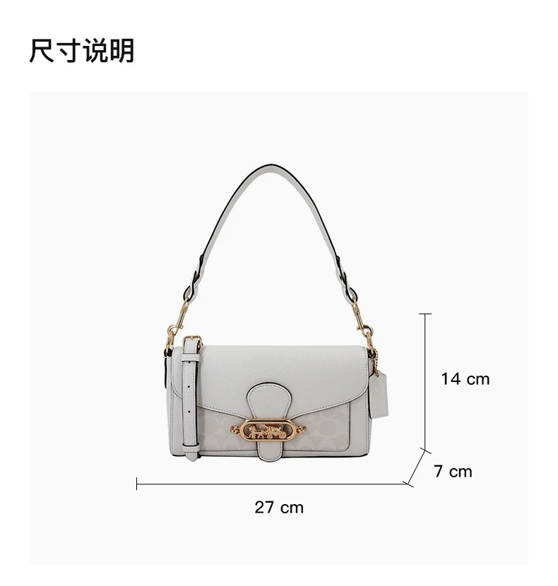 商品[国内直发] Coach|Coach(专柜) 女士白色老花拼卡其老花蛇皮酒神包单肩斜挎包 90782IMRFF,价格¥2076,第3张图片详细描述