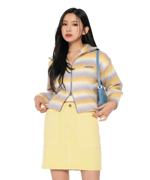 商品NERDY|【享贝家】NERDY 新款女款缤纷糖果色开衫休闲毛衫夹克 粉红色\黄色（预售款，10天发货）PNEF22KK2509,价格¥361,第2张图片详细描述