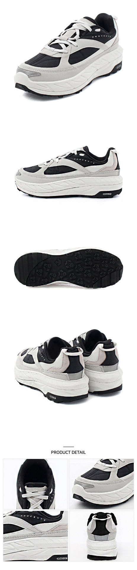 商品DESCENTE|【享贝家】DESCENTE 迪桑特 厚底舒适休闲运动鞋 女款 灰黑色 SM313LCR92-GRY0（现采购商品，下单后12天内发货）,价格¥618,第3张图片详细描述