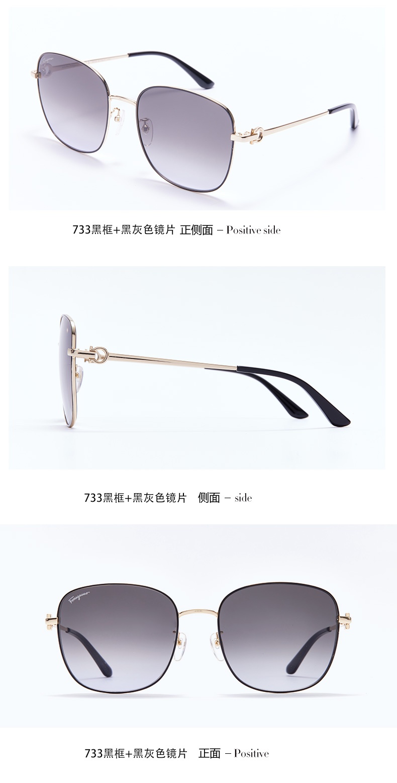 商品[国内直发] Salvatore Ferragamo|菲拉格慕太阳镜SF232SK 717茶灰色渐变男开车专用女夏季SF232SK 733黑灰色墨镜抗蓝光,价格¥731,第3张图片详细描述
