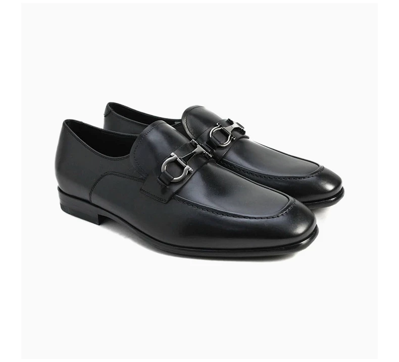 商品Salvatore Ferragamo|SALVATORE FERRAGAMO 黑色男士系带正装鞋 0618471,价格¥3417,第6张图片详细描述