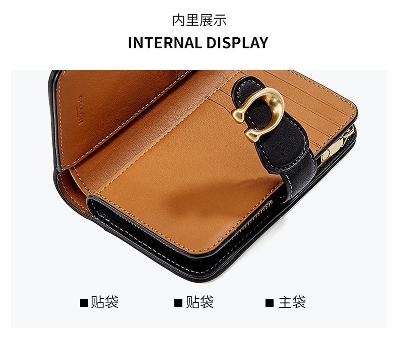 商��品[国内直发] Coach|蔻驰钱包COACH奢侈品女士专柜款2折经典C扣小号钱包米色人造革礼物送女友CA194 B4SHG,价格¥443,第5张图片详细描述