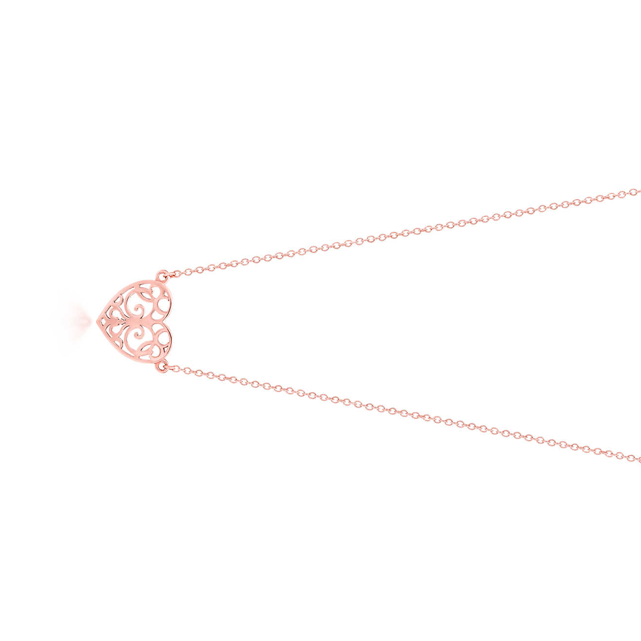 商品[国内直发] Tiffany & Co.|TIFFANY&CO.蒂芙尼RUBEDO®金属Tiffany Enchant®魔法之心18玫瑰金K金吊坠项链,价格¥3907,第3张图片详细描述