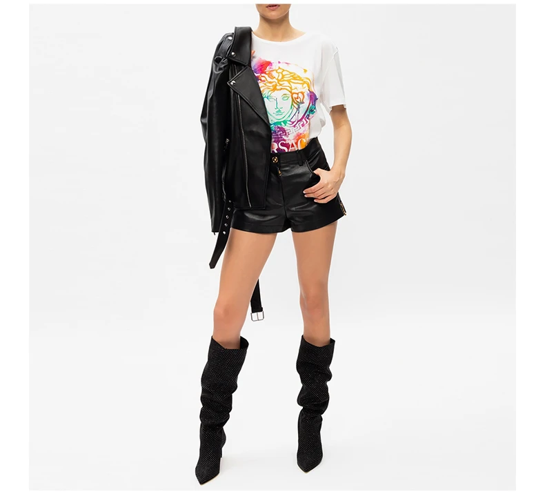 商品[国内直发] Versace|VERSACE 女士白色T恤 A87464-A228806-A1001,价格¥3121,第8张图片详细描述
