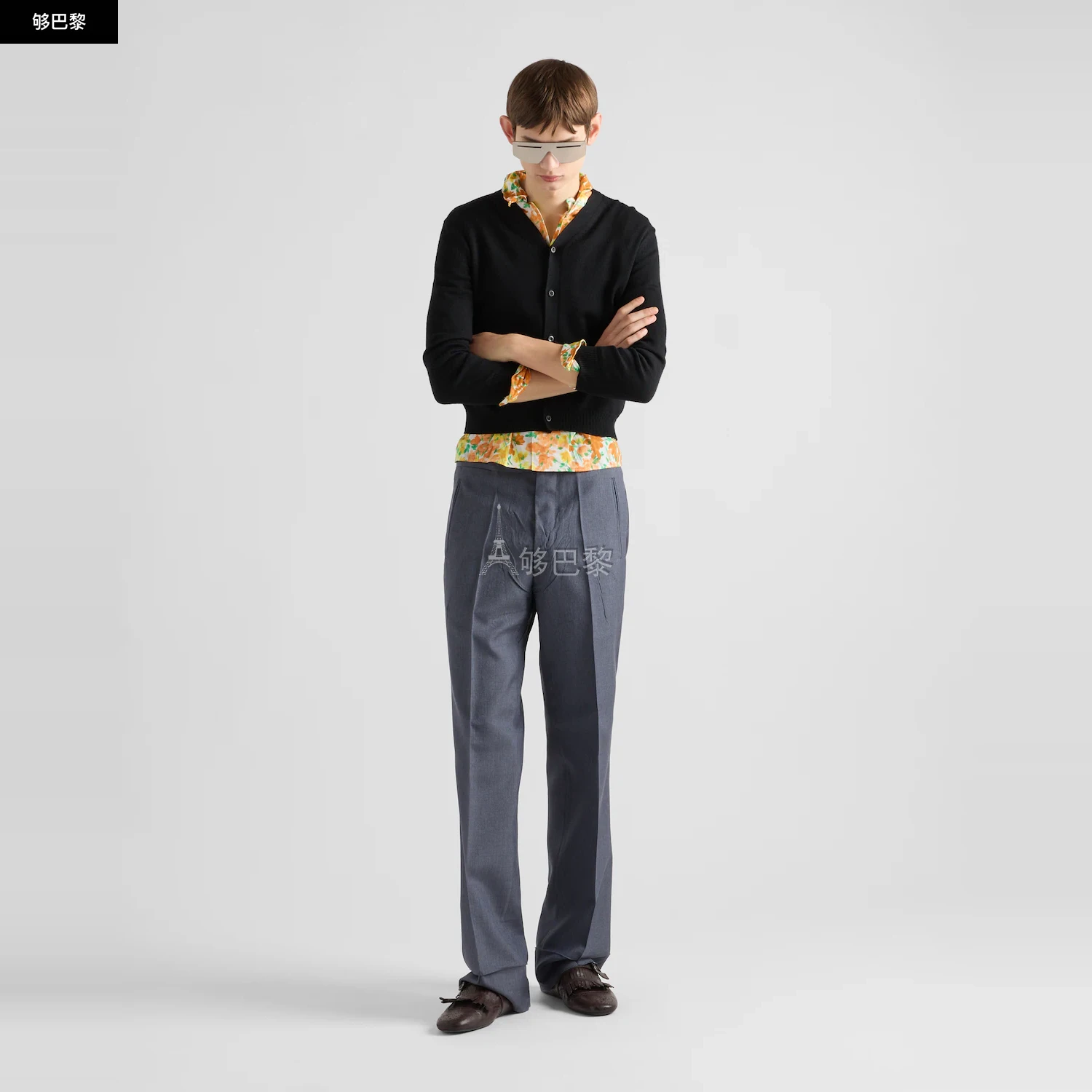 商品Prada|【预售】 普拉达 25春夏 男士 休闲裤 马海毛与丝质长裤 UP0306_1CMV_F0D57_S_OOO,价格¥19347,第4张图片详细描述
