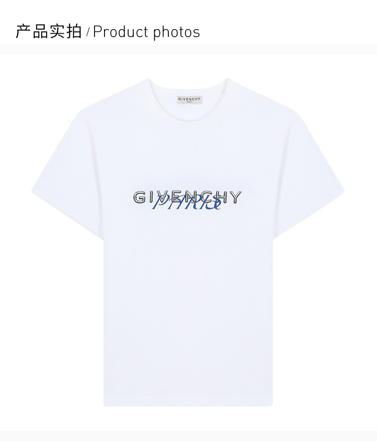 商品[国内直发] Givenchy|Givenchy 纪梵希 男士白色短袖T恤 BM70WW3002-100,价格¥2768,第4张图片详细描述