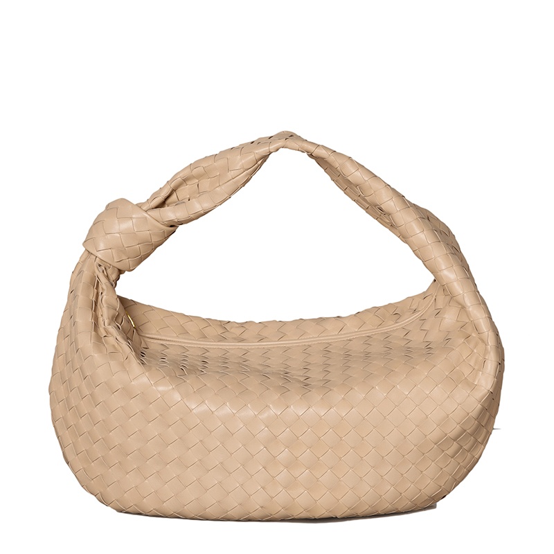 商品Bottega Veneta|【包税】Bottega Veneta/葆蝶家 经典JODIE系列 女士杏仁色小羊皮Intrecciato编织单肩手提包600263VCPP02752,价格¥24684,第2张图片详细描述