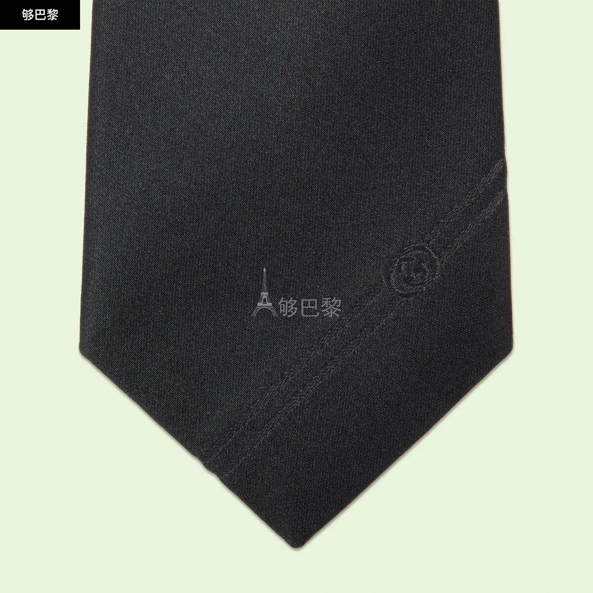 商品Gucci|【预售】 古驰 24秋冬 男士 领带 互扣式双G真丝领带 707260 4EAAU 1000,价格¥2462,第3张图片详细描述