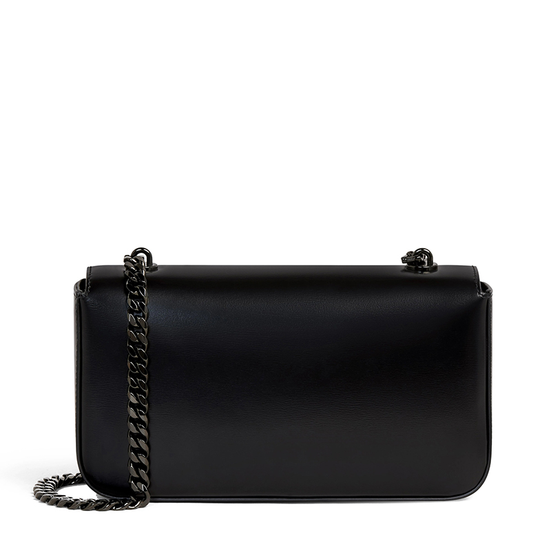 商品Celine|【白色】CELINE/赛琳 经典款TRIOMPHE系列 女士黑色皮革饰黑色凯旋扣配黑色链条单肩斜挎链条包199243BF4.38NN,价格¥18705,第4张图片详细描述