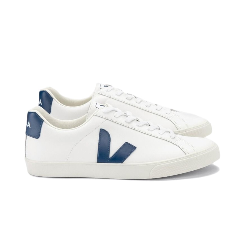 商品Veja|VEJA ESPLAR系列 女士白色皮革钴蓝色V标休闲小白鞋,价格¥1615,第4张图片详细描述
