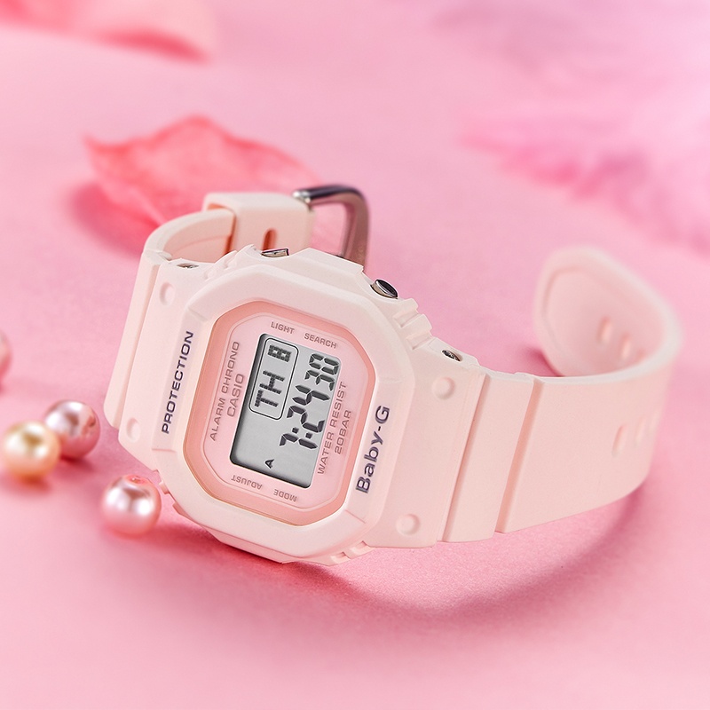 商品[国内直发] Casio|爆款卡西欧女表baby-g防水淡粉小方块手表,价格¥442,第4张图片详细描述