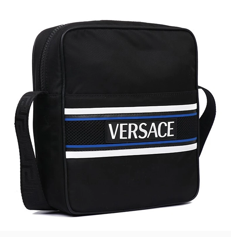 商品Versace|VERSACE 范思哲 男士黑灰色尼龙公文包单肩印花斜挎包 DL27418-DNYNV-D41P,价格¥2617,第4张图片详细描述