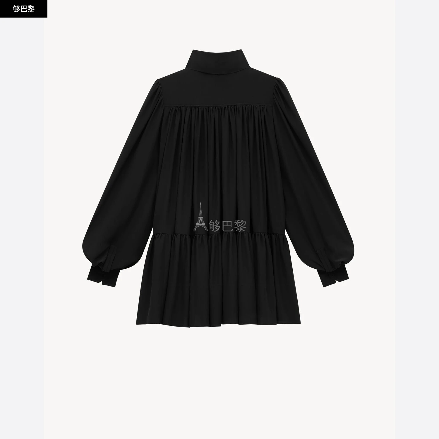 商品Yves Saint Laurent|【预售】 YSL圣罗兰 25春夏 女士 连衣裙 真丝双绉花结领连衣裙 832871Y7K761000,价格¥23445,第6张图片详细描述