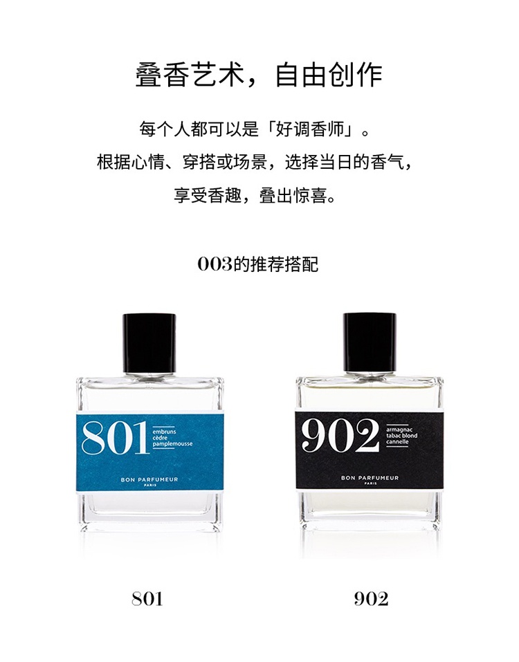 商品Bon Parfumeur|Bon Parfumeur柏氛003浓香水「清新绿意柚子」15-30-100ml 古龙香调,价格¥217,第3张图片详细描述