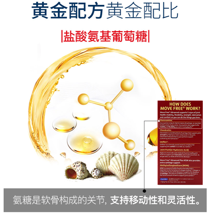 商品Move Free|氨糖软骨素含钙片 MSM 高能绿标120粒,价格¥207,第7张图片详细描述