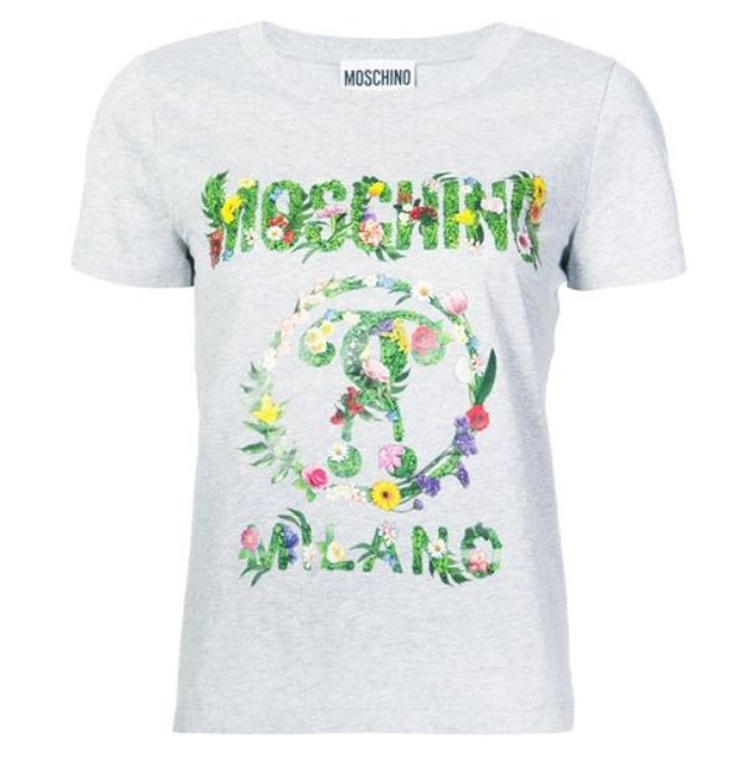 商品Moschino|MOSCHINO 莫斯奇诺 植物moschino logo女士短袖T恤 0703440-3485,价格¥954,第3张图片详细描述