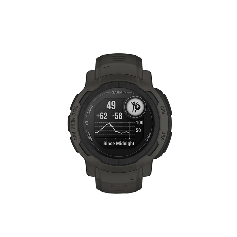 商品Garmin|GARMIN 男女同款黑色树脂表盘石英机芯硅胶表带智能手表45MM,价格¥2570,第2张图片详细描述