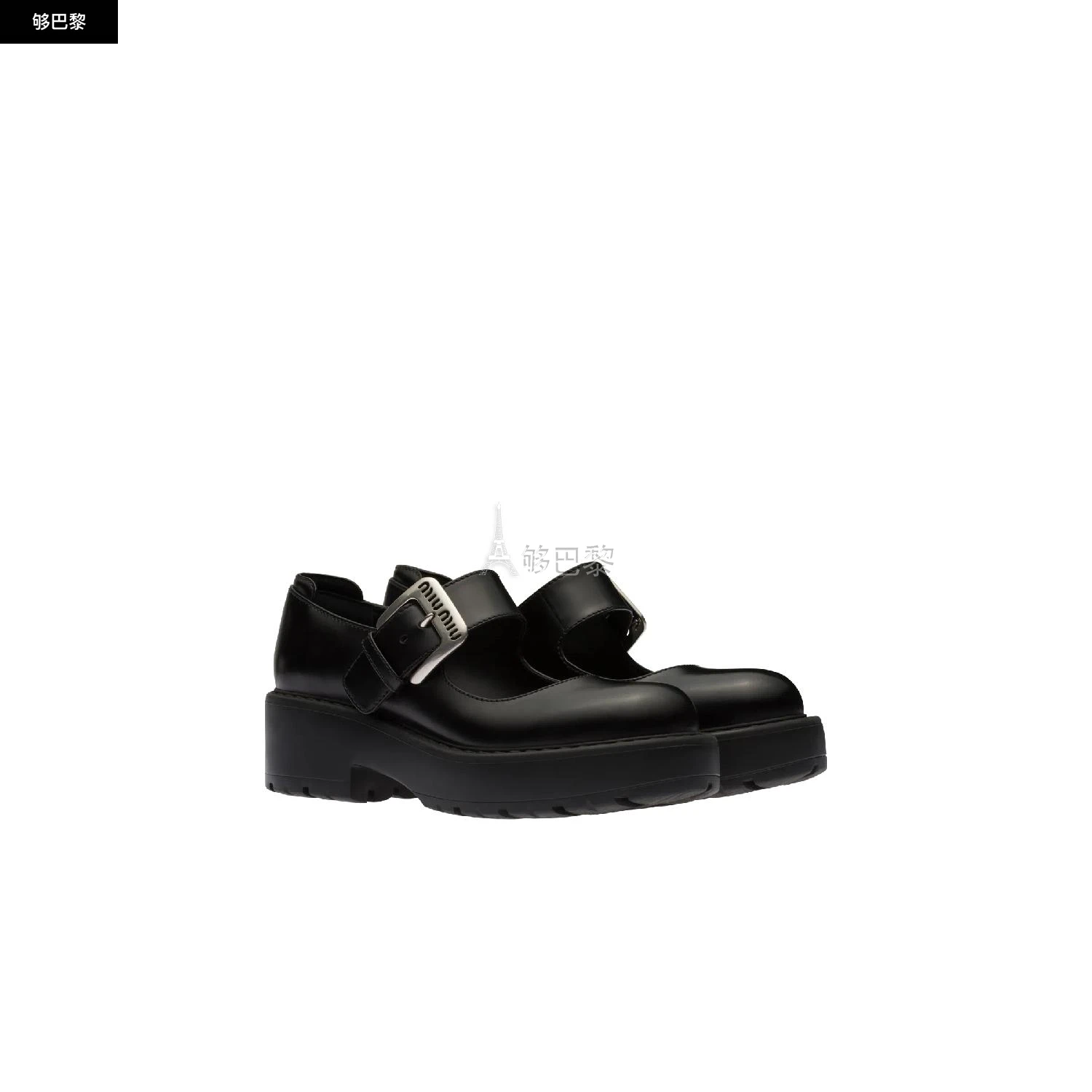 商品Miu Miu|【预售】 缪缪 24秋冬 女士 厚底鞋 Ballerines en cuir 5F786D_B4L_F0002_F_DX55,价格¥7499,第2张图片详细描述