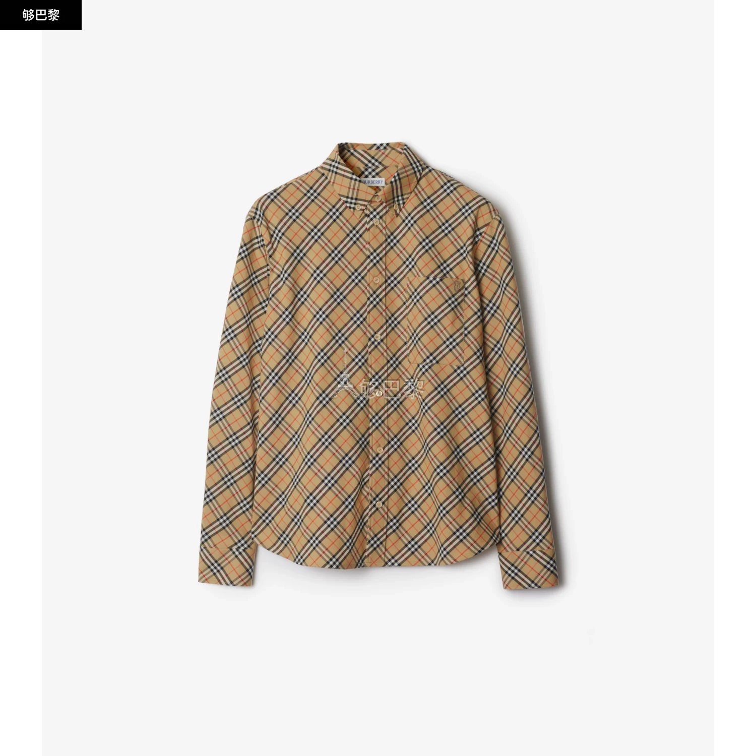 商品Burberry|【预售】 巴宝莉 24秋冬 男士 长袖衬衫 休闲版型格纹棉质衬衫 81040721,价格¥5403,第2张图片详细描述