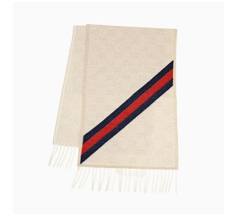 商品[国内直发] Gucci|GUCCI 奶油色中性围巾 570603-3G200-9568,价格¥2144,第5张图片详细描述