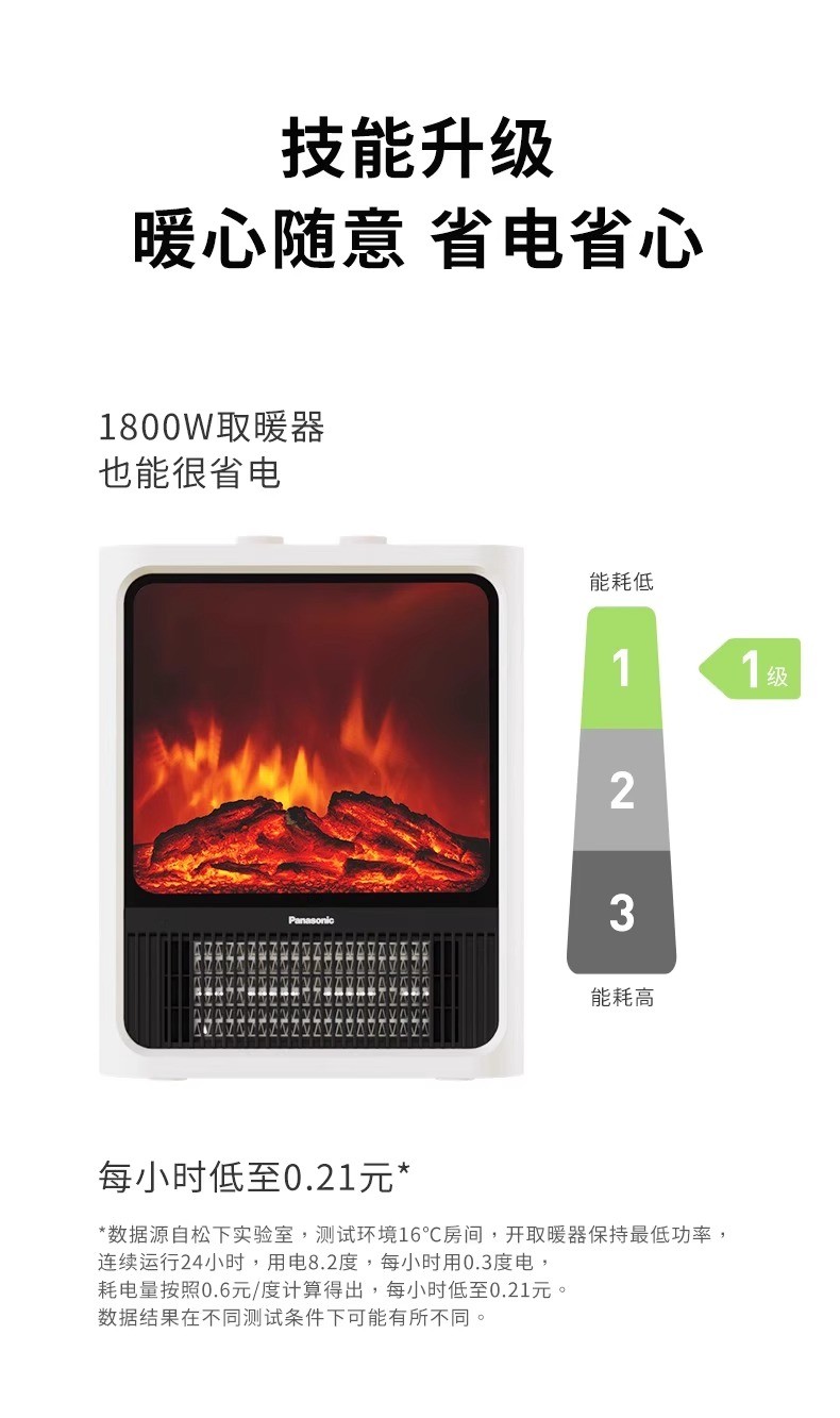 商品[国内直发] Panasonic|松下暖风机DS-P1859CW取暖神器热风机速热电暖气取暖器家用烤火炉,价格¥1438,第21张图片详细描述