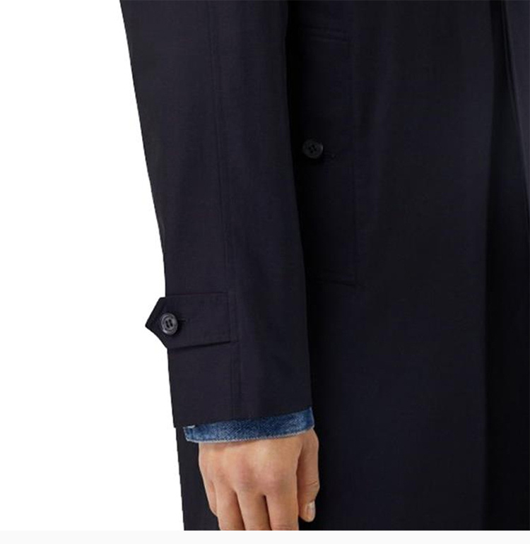 商品[国内直发] Burberry|BURBERRY 男士蓝色棉质大衣 8018812,价格¥8766,第6张图片详细描述