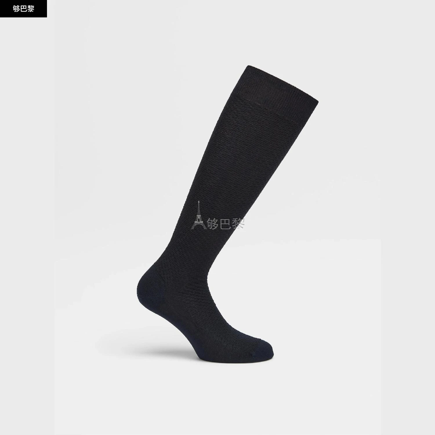 商品Zegna|包邮包税【预售7天发货】 ZEGNA杰尼亚 23秋冬 男士 袜子 NIGHT BLUE LYOCELL BLEND TEXTURED MID CALF SOCKS N5V40-580-402,价格¥557,第6张图片详细描述