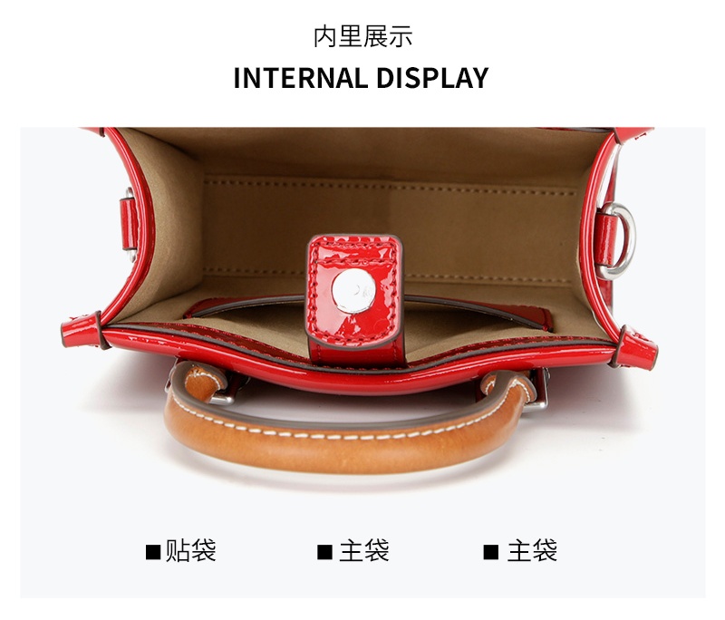 商品Tory Burch|托里·伯奇tb女士红色漆皮LGO��压花托特包斜挎包结婚喜庆红包（香港仓发货）,价格¥2377,第6张图片详细描述