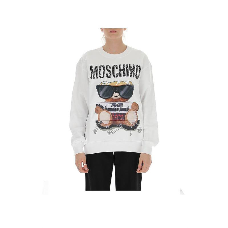 商品[国内直发] 【春节不打烊，国内现货速发】 Moschino|MOSCHINO/莫斯奇诺 女士白色棉质小熊刺绣印花拼接卫衣17135527 V3001（清仓特价）,价格¥1470,第8张图片详细描述