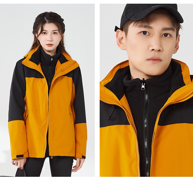 商品[国内直发] GLENVINTEN|2023新款户外冲锋衣三合一单层春夏两件套男女同款软壳防风登山服套装,价格¥370,第25张图片详细描述