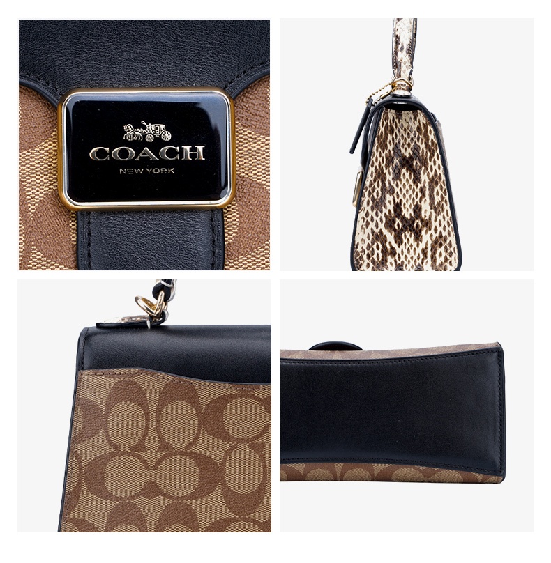 商品[国内直发] Coach|COACH 奥莱款小号女士PVC配皮单肩斜挎手提包 C1325IMLOV,价格¥1731,第8张图片详细描述