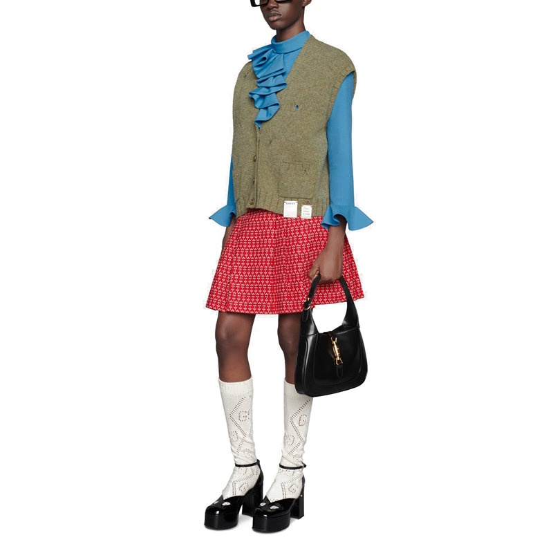 商品Gucci|GUCCI/古驰 Jackie 1961 女士小号黑色牛皮锁扣手提单肩包 636709 10O0G 1000,价格¥20484,第7张图片详细描述