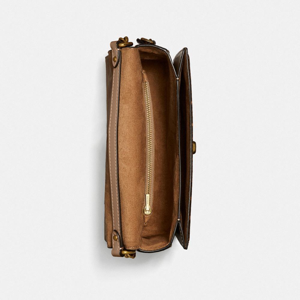 商品[国内直发] Coach|COACH新款蔻驰女包专柜款Hutton撞色个性蛇皮单肩斜挎包棕色送女友礼物89068 B4PVR,价格¥2641,第7张图片详细描述