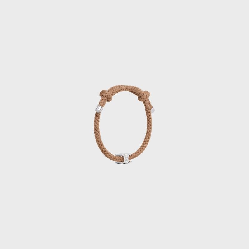 商品Celine|CELINE赛琳 男士棕色/银黄铜/丙烯酸手链,价格¥2437,第2张图片详细描述