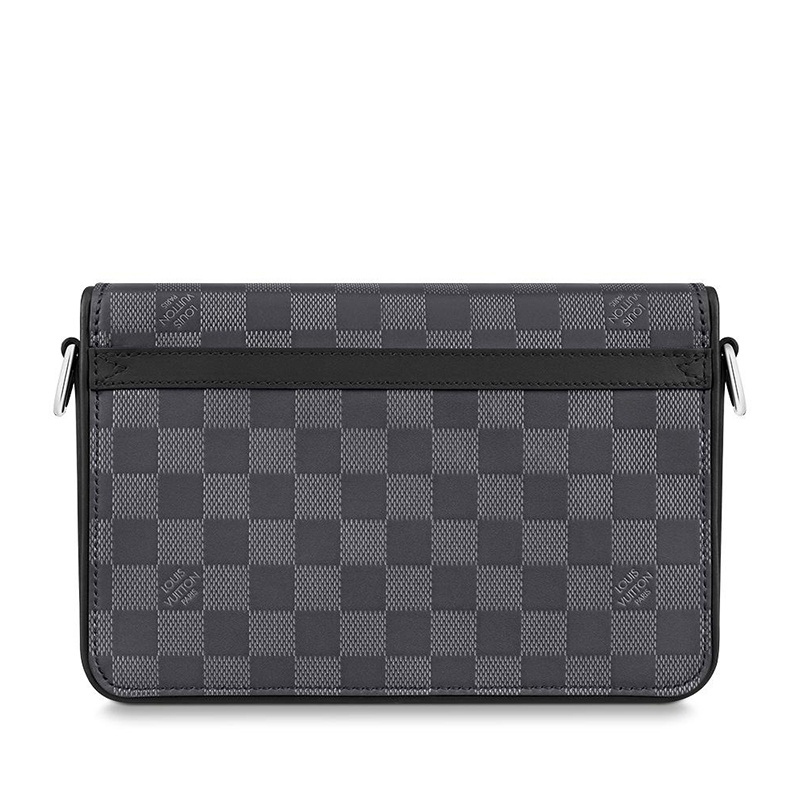 商品Louis Vuitton|预售10天 Louis Vuitton/路易威登 经典款STUDIO系列 男士黑色系棋盘格牛皮革银扣配可拆卸肩带单肩斜挎邮差包N50007,价格¥16809,第5张图片详细描述