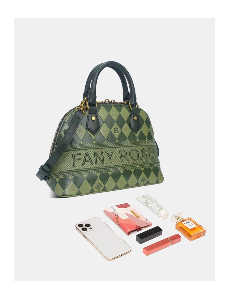 商品[国内直发] FANY ROAD|FANYROAD品牌女包新款经典上班通勤百搭手提包压花单肩斜挎贝壳包,价格¥371,第3张图片详细描述