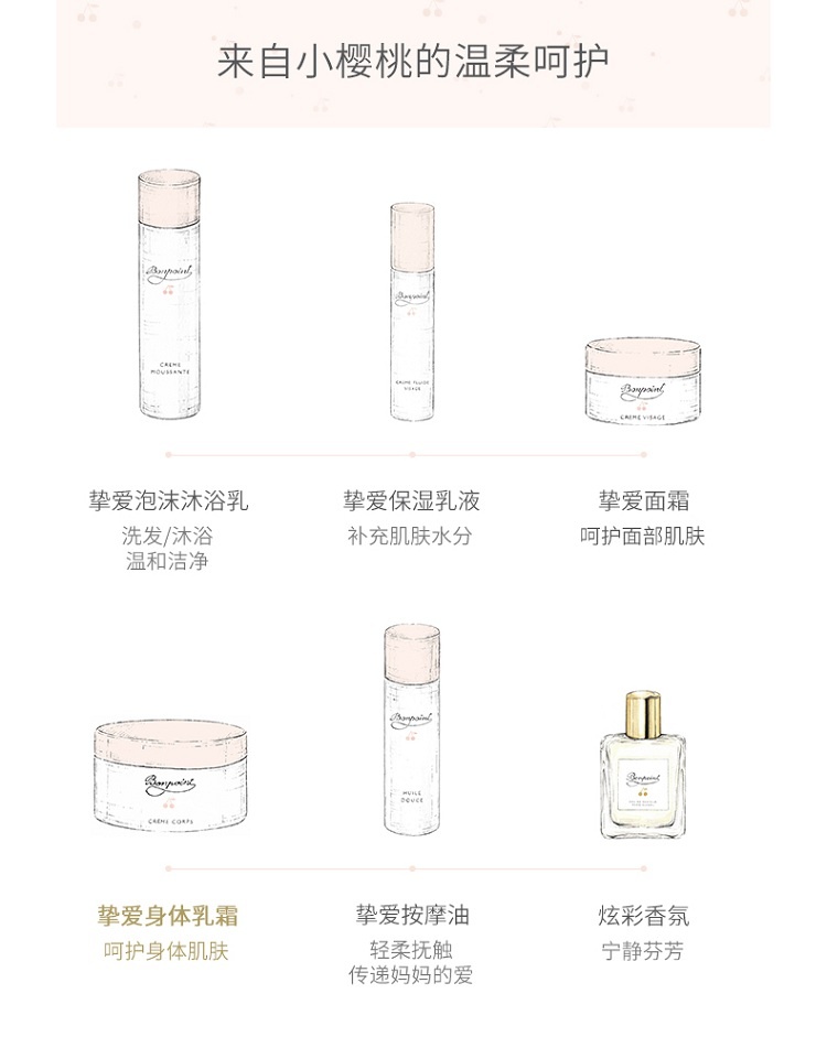 商品Bonpoint|Bonpoint小樱桃挚爱身体乳霜150ml  婴幼儿童身体乳,价格¥469,第4张图片详细描述