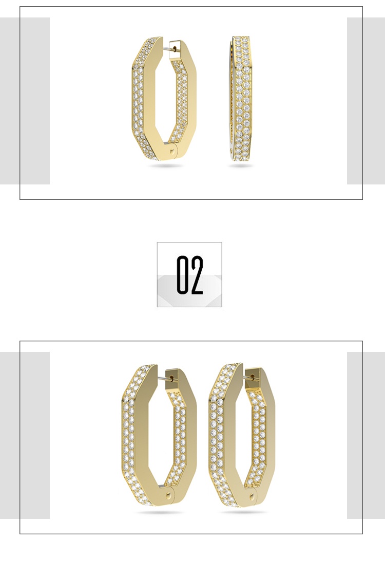 商品Swarovski|SWAROVSKI 施华洛世奇 DEXTERA 大圈耳环（中） 饰品 礼物 5639098,价格¥6139,第3张图片详细描述