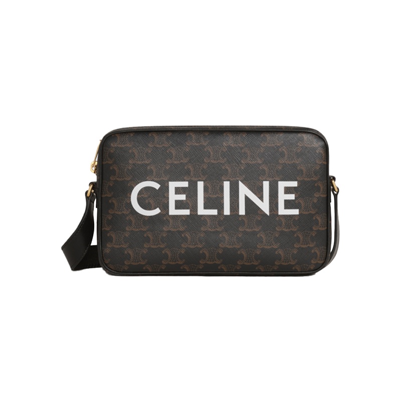 商品Celine|【包税】CELINE/赛琳 经典款 男士凯旋帆布徽标印花小牛皮中号邮差包斜挎包194502CIM.38NO,价格¥8027,第3张图片详细描述