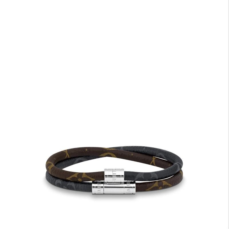 商品Louis Vuitton|LV/路易威登 男士棕色/黑色帆布/皮革手链,价格¥2848,第3张图片详细描述