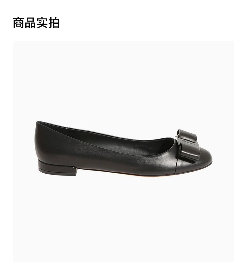 商品Salvatore Ferragamo|SALVATORE FERRAGAMO 女士黑色漆皮蝴蝶结装饰粗跟鞋 0685760,价格¥1370,第4张图片详细描述