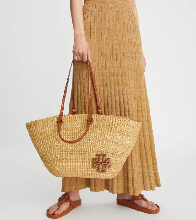 商品Tory Burch|汤丽伯奇女士ELLA 草编提篮托特包135740-254（香港仓发货）,价格¥3373,第14张图片详细描述