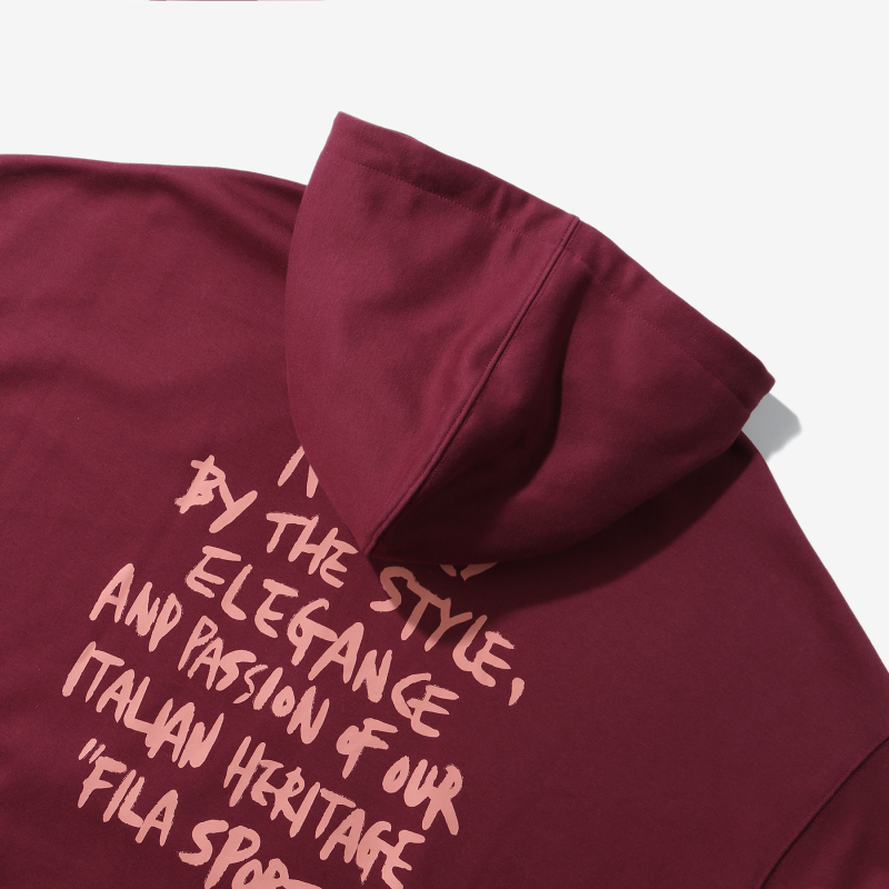 商品Fila|【享贝家】FILAOverfit Typography 连帽衫卫衣红色/绿色 FS2POD3125X （特价活动款）,价格¥178,第4张图片详细描述